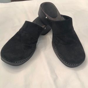 CHANEL Black Suede Mules